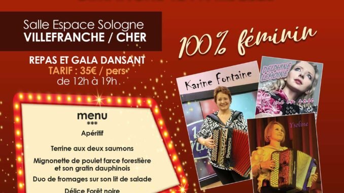 affiche de l'après midi spécial accordéon avec repas et orchestre