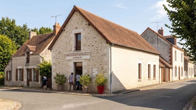 photo de l'extérieur de la bibliothèque d'anjouin